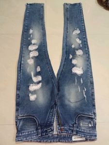 Distressed Blue Skinny Jeans