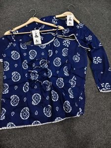cotton 2 in 1 kurti with back dori
