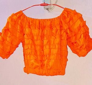 Chic Off-Shoulder Ruffle Crop Top