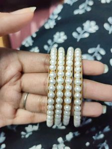 Elegant Pearl Bangles Set