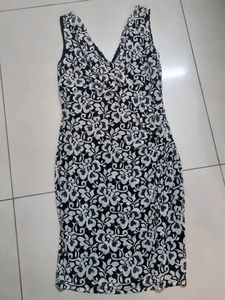 Women's Black & White Floral Dress