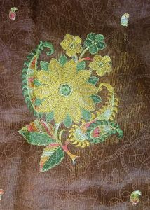 Coffee Brown Chanderi Cotton Saree