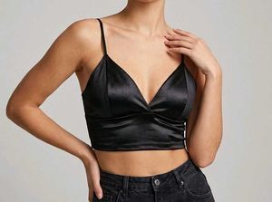 Black Satin Cami Top