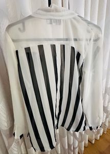 Chic Striped Sheer Blouse