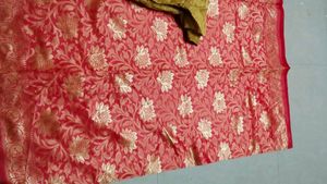 Red Banarasi Silk Saree with Blouse