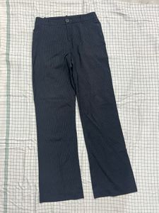 Pinstripe Wide-Leg Trousers