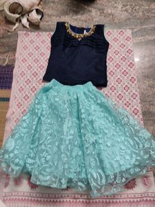 Girls Top With Net Skirt