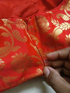 Red &amp; Gold Brocade Blouse