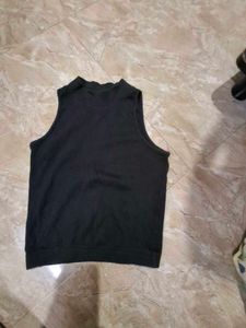 Sleek Black Mock Neck Tank Top