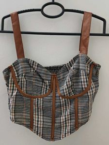 Checkered Corset Top