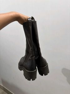 Chunky Platform Leather Boots