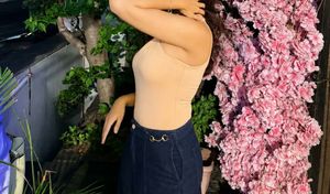 Stylish Beige Halter Neck Top