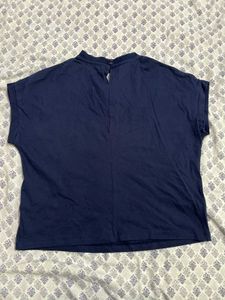 Chic Navy Embroidered T-Shirt