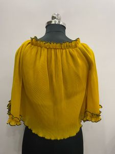 Chic Yellow Pleated Top