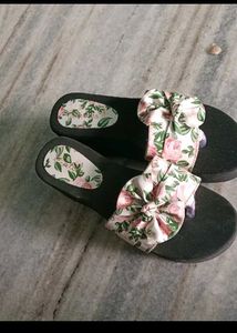 Floral Bow Flip Flops