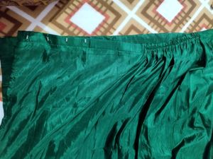 Elegant Green Saree with Striped Border