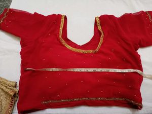 Elegant Red Embroidered Blouse