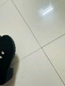 Black Furry Ankle Boots one time used