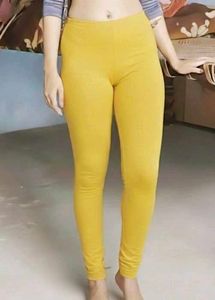 Yellow Cotton Leggings