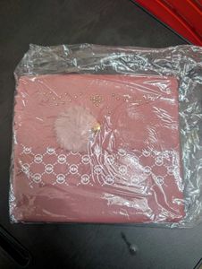 Cute Pink Clutch with Pom-Pom Charm