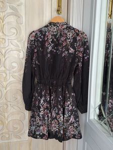 Chic Floral Print Button-Up Mini Dress