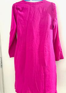 Vibrant Pink Twisted Detail Dress