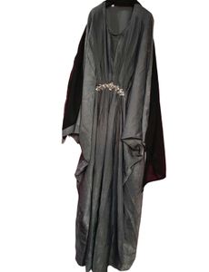 Elegant Dubai Kaftan Gray Abaya, Burqua