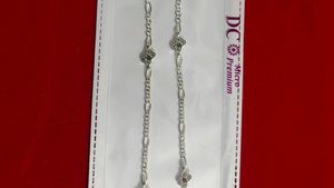 Elegant Silver Anklets with Gemstones#fixed price