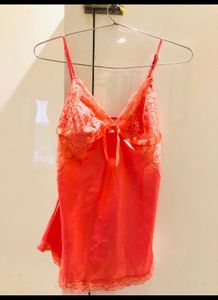Coral Lace Trim Camisole