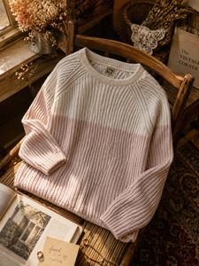 Cozy Two-Tone Knit Sweater