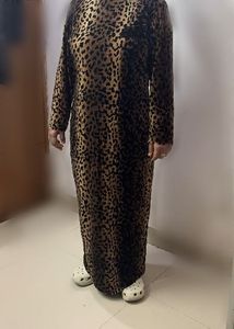 y2k Leopard Print Maxi Dress