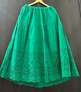 Emerald Green Eyelet Skirt