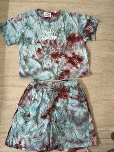 Tie-Dye Crop Top &amp; Shorts Set