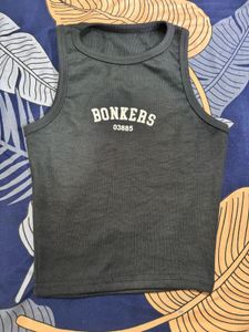 Graphic Print Ribbed Tank Top
