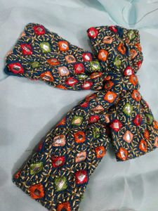 Embellished Mirror Work bow clip