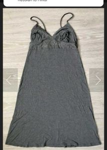M&amp;S Gray Lace Trim Cami Nightgown