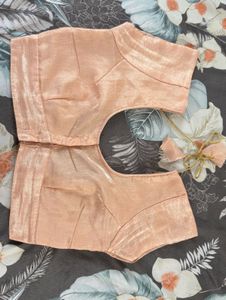 Elegant Peach Floral Print Saree