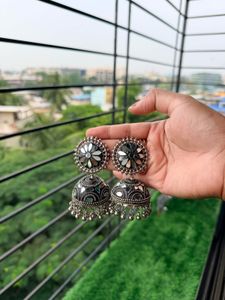 Oxidized Jhumka Earrings
