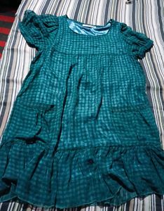 Chic Teal Checkered Dress