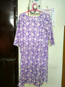 Purple Floral Print Kurta set