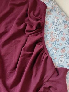 ✨ Burgundy Ruffle Maxi Dress"Belt Freebie"