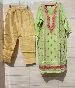 Pakistani Embroidered Kurta with Pants