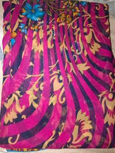 Floral Print Saree with Blouse