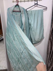 Sea green Embroidered Kurta Set