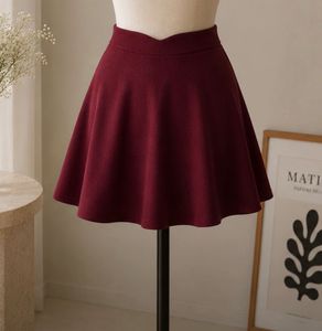 Chic Maroon Skater Skirt
