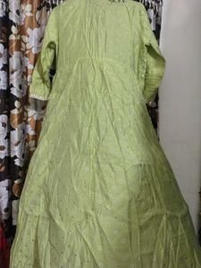 Light Green Embroidered Kurta Anarkali