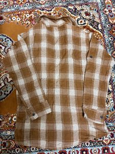 Brown Plaid Long Sleeve Shirt