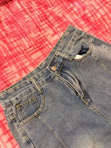Light Wash Denim Jorts