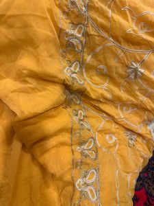 Elegant Yellow Embroidered Saree