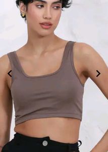 Grey black Crop Tank Top